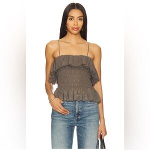 NWT Ronny Kobo Alexi Top in Pebble in Size‎ S